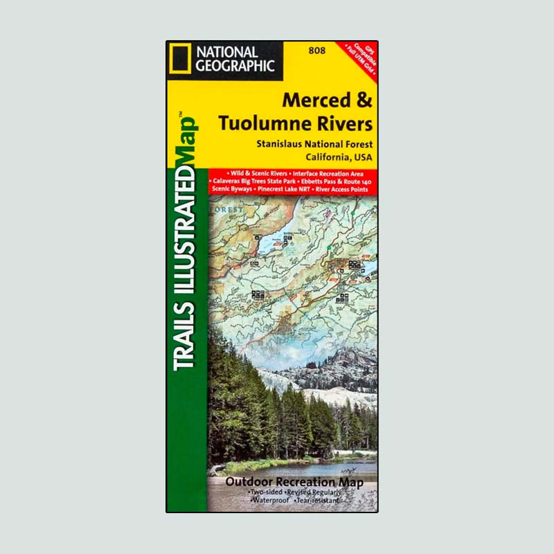National Geographic map of the Merced and Tuolumne Rivers